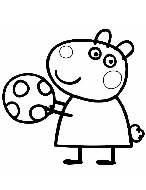 Kolorowanka owca Suzy z piłką